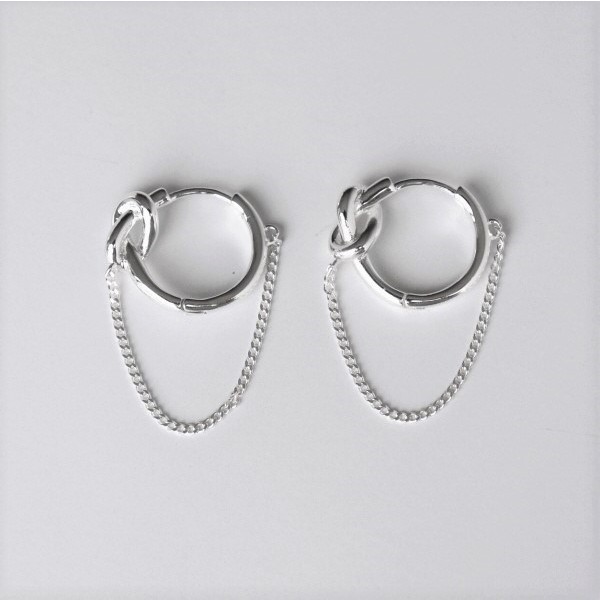 [Silver925] Knot chain earring