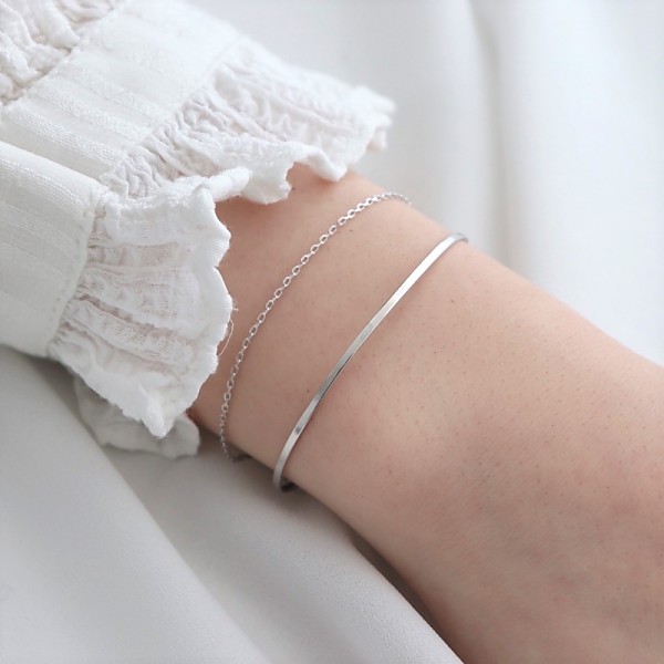 [Silver925] Two line thin bracelet