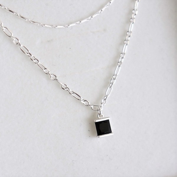 [Silver925] Mono black necklace