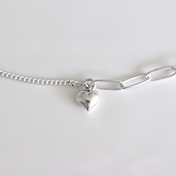 [Silver925] Double chain heart bracelet