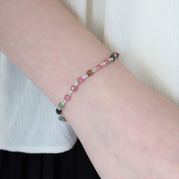 [Silver925] Color stone bracelet