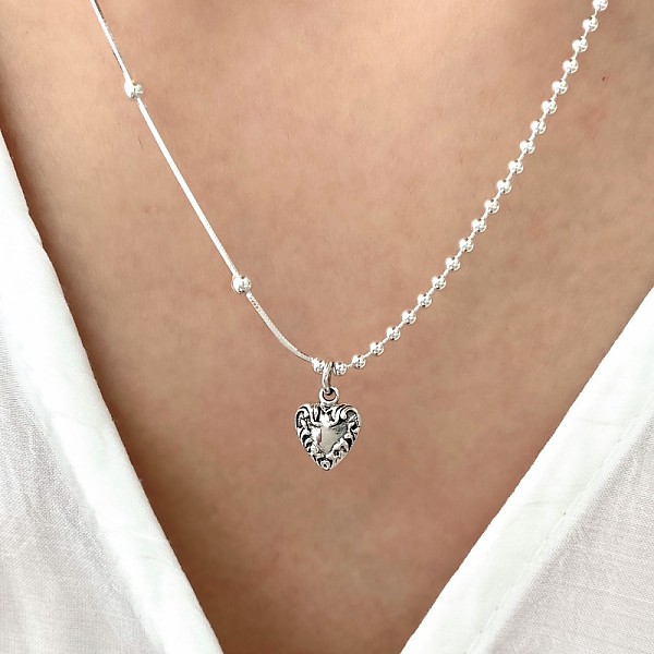 [Silver925] Antique heart necklace