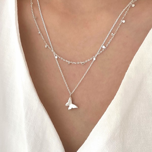 [Silver925] Dot line necklace