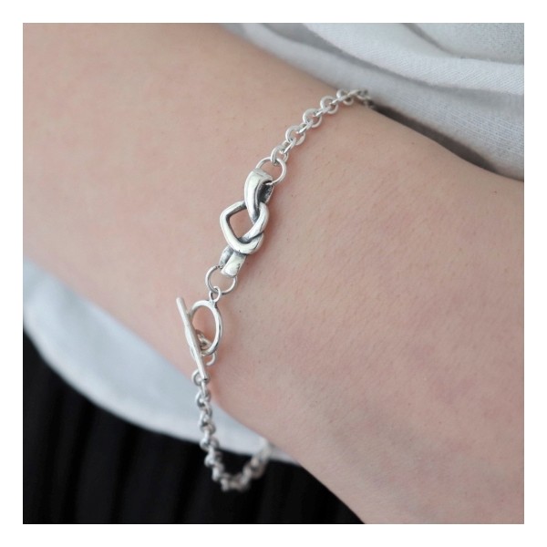 [Silver925] Heart pretzel bracelet