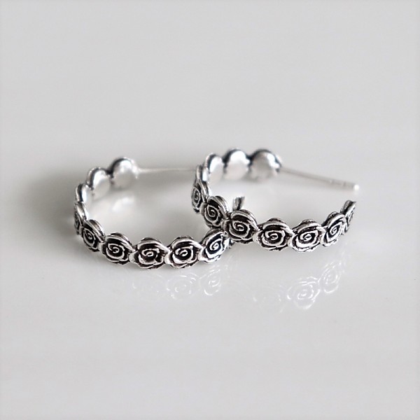 [Silver925] Antique rose ring earring
